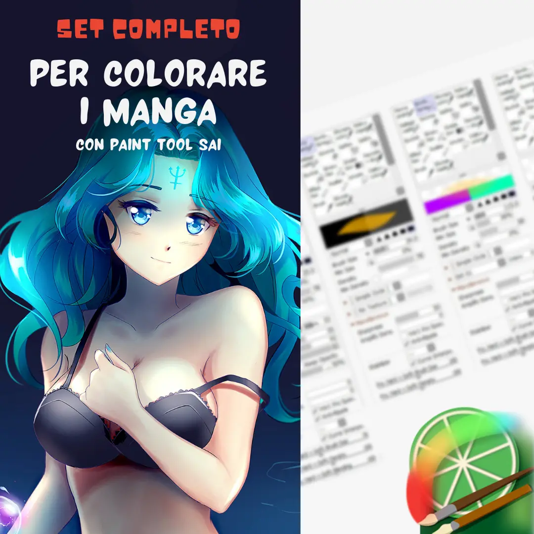 set pennelli colorazione paint tool sai