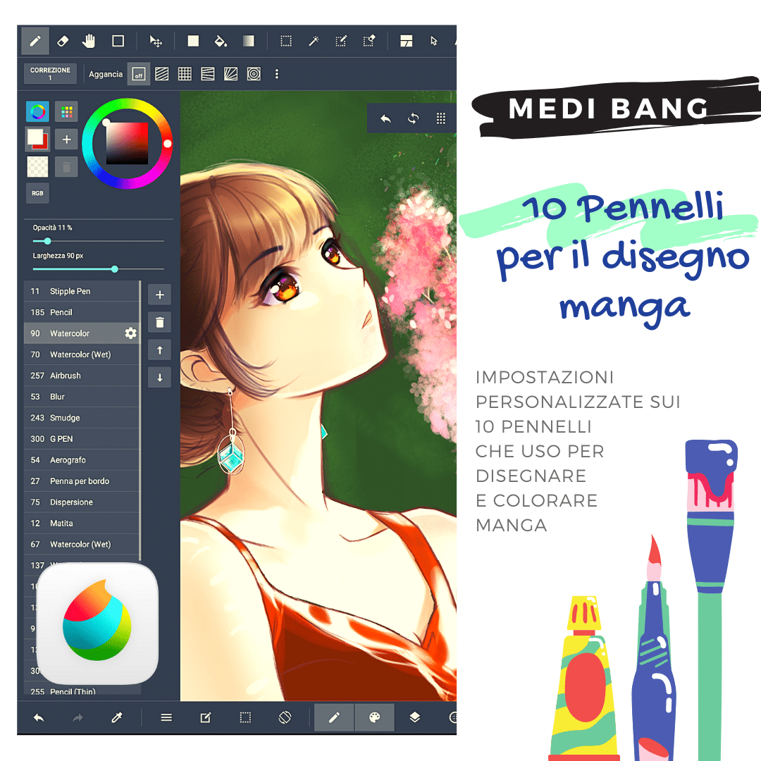set pennelli medibang paint kreolisa