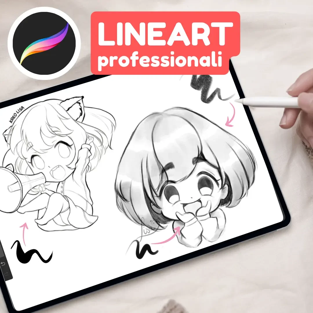 set pennelli lineart procreate